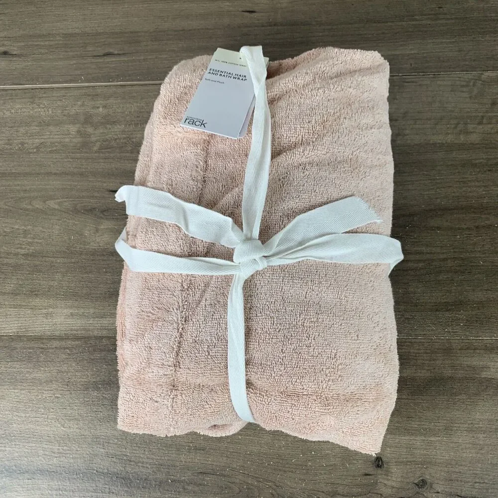 Soft Spa Bath Body Wrap Towel Bathrobe w/ Fast Dry Hair Drying Cap M/L - Cotton